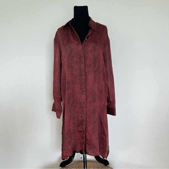 Zara red leopard print dress. Size small NWOT - Picture 4 of 16